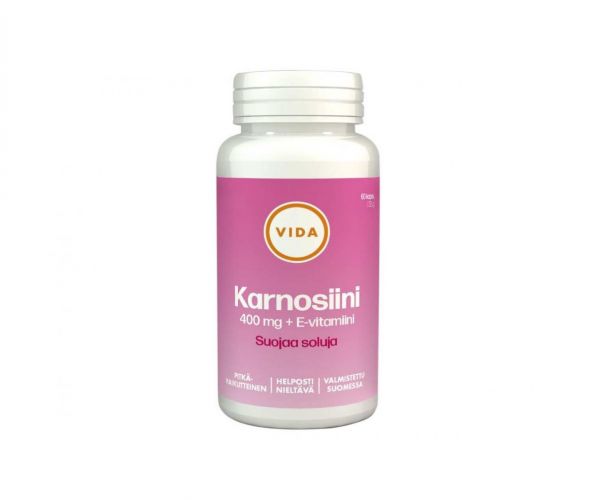 Vida Karnosiini 400 mg, 60 kaps. (Poistotuote, 03/2024)
