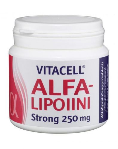 Vitacell Alfalipoiini Strong, 250 mg, 120 tabl.