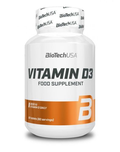 BioTechUSA Vitamin D3 50 µg, 60 tabl. (päiväys 3/24)