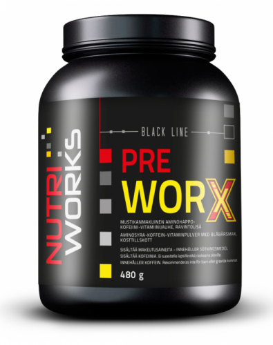 Nutri Works Black Line Pre WorX, 480 g, Blueberry