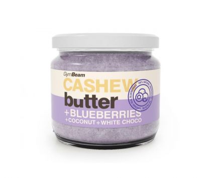 GymBeam Cashew Butter, 340 g, White Choco & Blueberries, (poistotuote, päiväys 12/21)