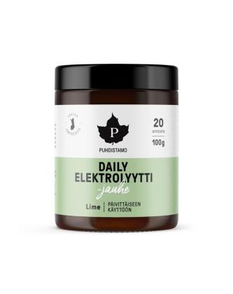 Puhdistamo Daily Elektrolyyttijauhe, 100 g, Lime