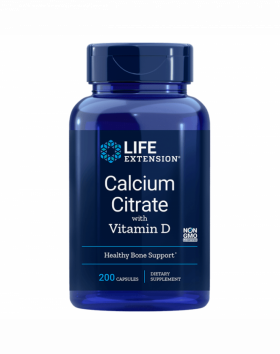 LifeExtension Calcium Citrate with Vitamin D, 200 kaps.