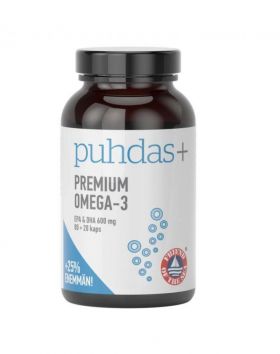 Puhdas+ Premium Omega-3, 80+20 kaps.
