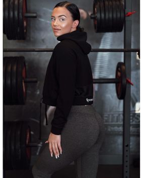 M-NUTRITION Sports Wear High Waist Workout Tights, Melange Grey