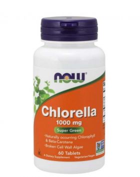 NOW Foods Chlorella 1000 mg, 60 kaps.
