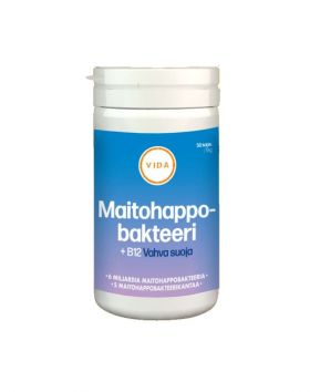 Vida Maitohappobakteeri +B12, 50 kaps. (Tarjouserä)